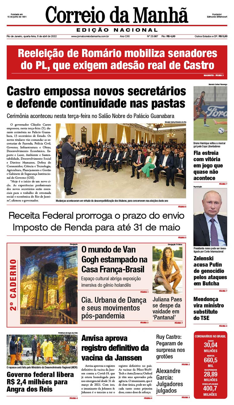 Jornal Correio da Manhã - 6 de abreil de 2022 - Edição 23.987