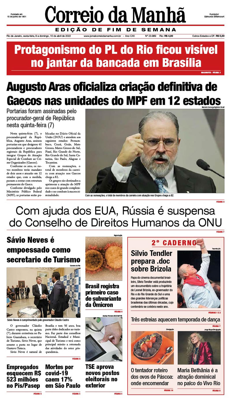 Jornal Correio da Manhã - 8 de abreil de 2022 - Edição 23.989