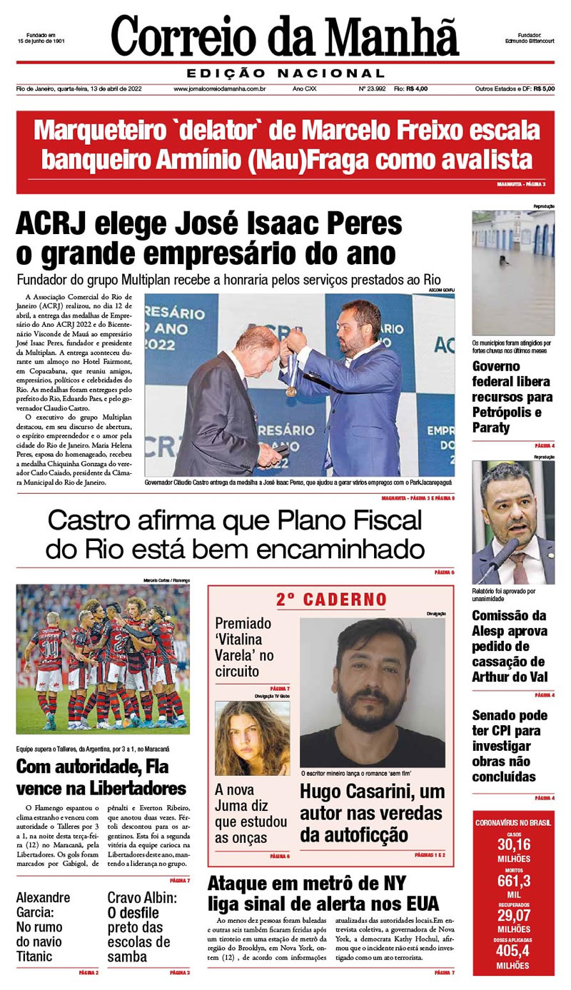 Jornal Correio da Manhã - 13 de abril de 2022 - Edição 23.992
