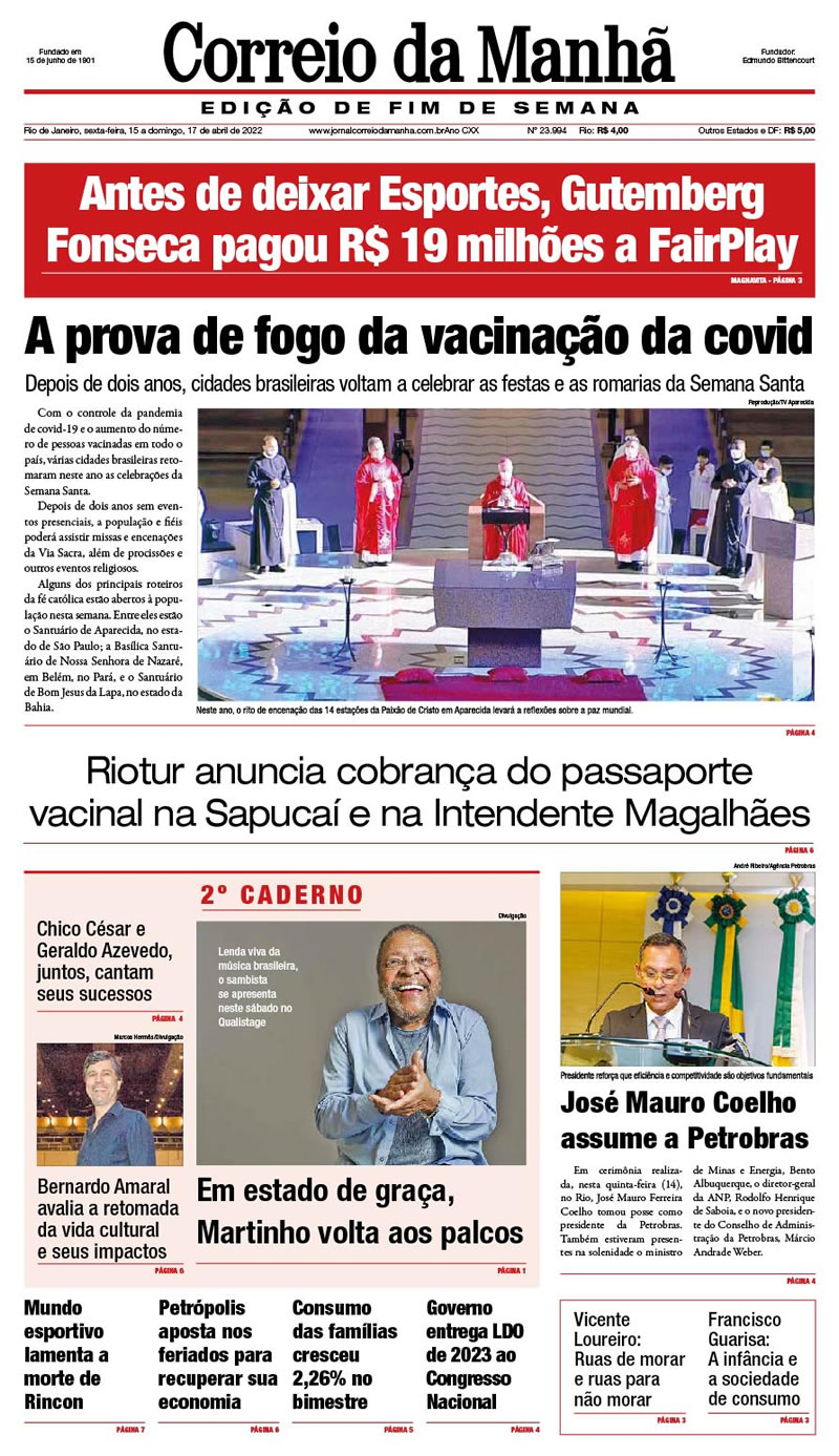 Jornal Correio da Manhã - 15 de abril de 2022 - Edição 23.994