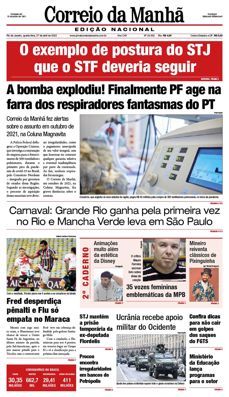Jornal Correio da Manhã - 27 de abril de 2022 - Edição 24.002