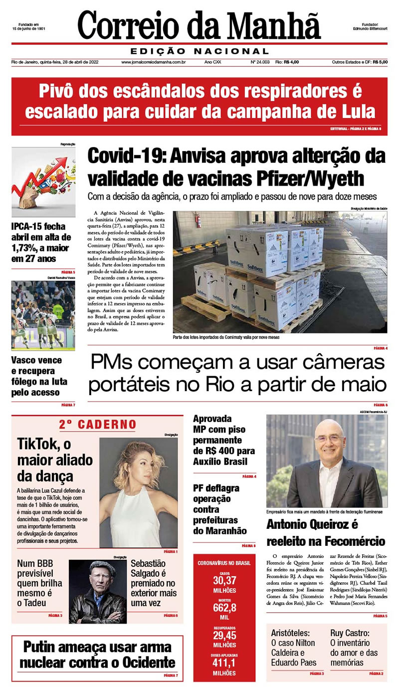 Jornal Correio da Manhã - 28 de abril de 2022 - Edição 24.003