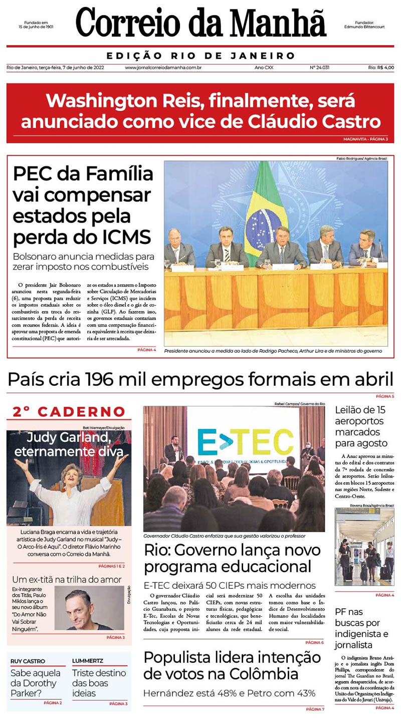 Jornal Correio da Manhã - 7 de junho de 2022 - Edição 24.031