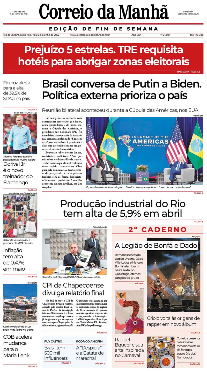 Jornal Correio da Manhã - 10 de junho de 2022 - Edição 24.034