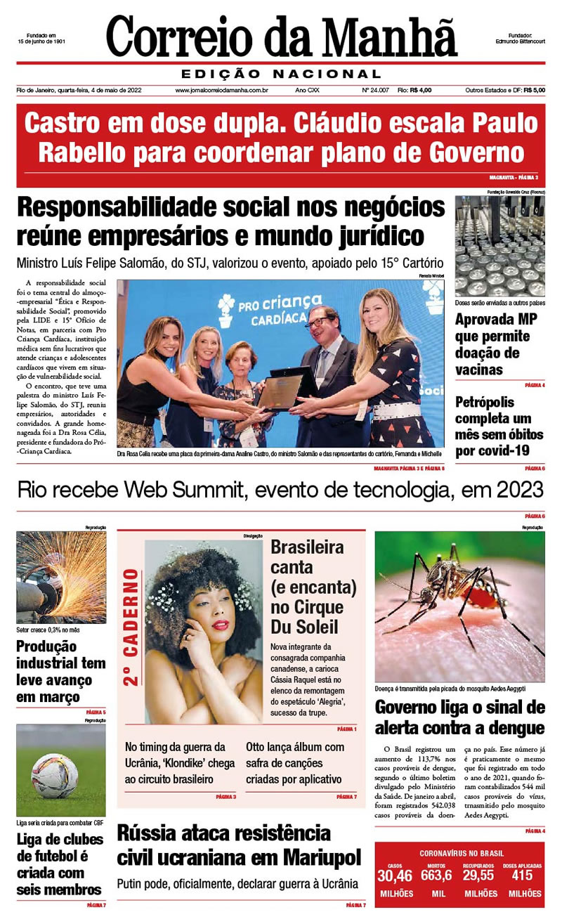 Jornal Correio da Manhã - 4 de maio de 2022 - Edição 24.007