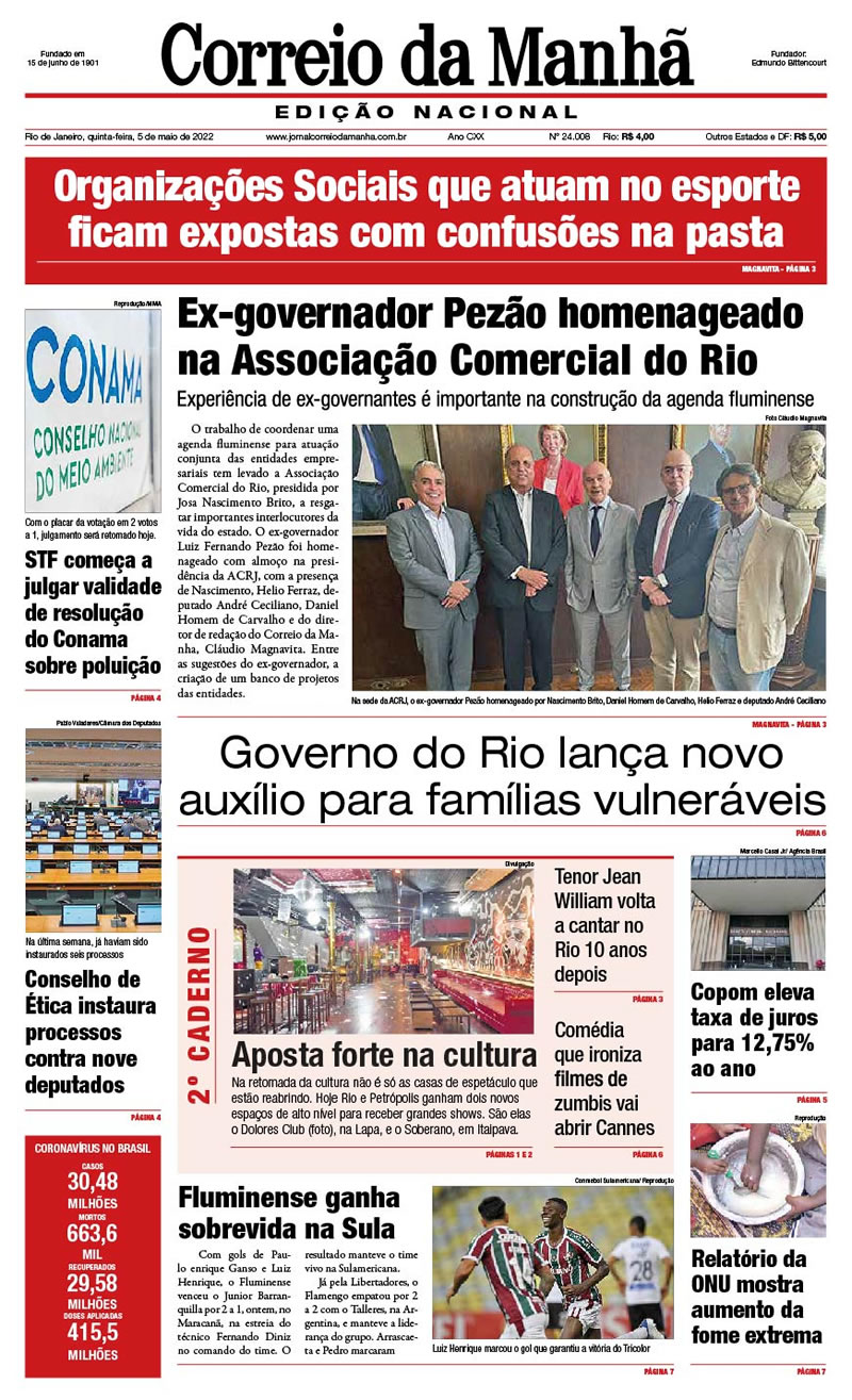 Jornal Correio da Manhã -5 de maio de 2022 - Edição 24.008