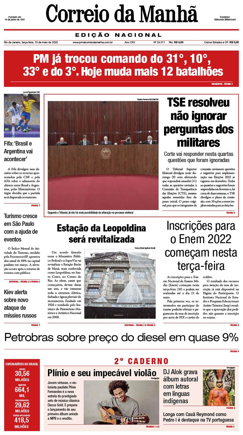 Jornal Correio da Manhã - 10 de maio de 2022 - Edição 24.011