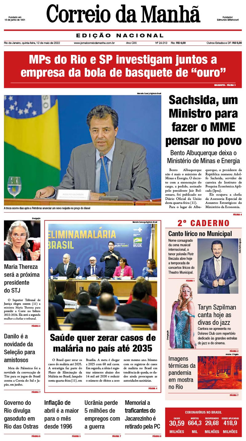 Jornal Correio da Manhã - 12 de maio de 2022 - Edição 24.013