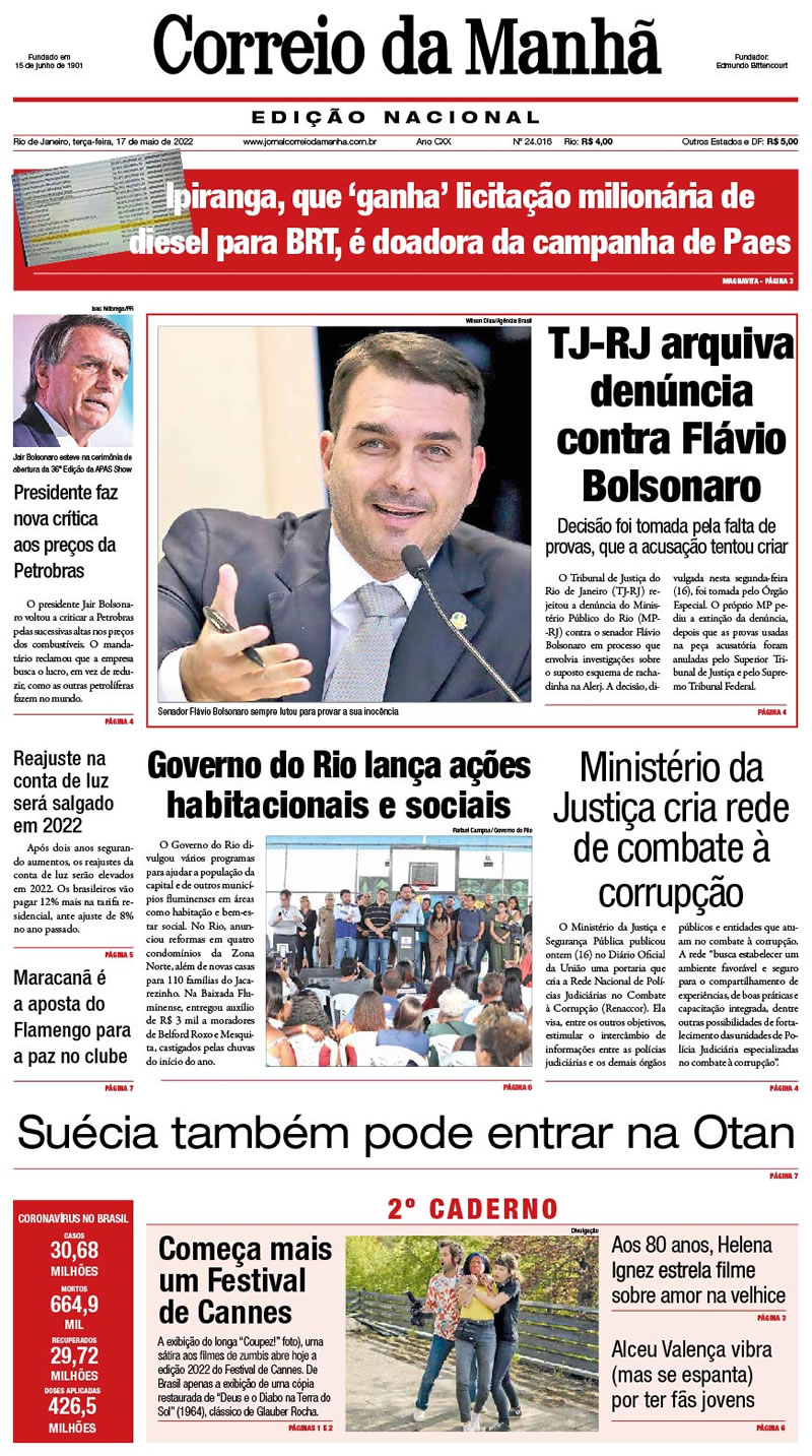 Jornal Correio da Manhã - 17 de maio de 2022 - Edição 24.016