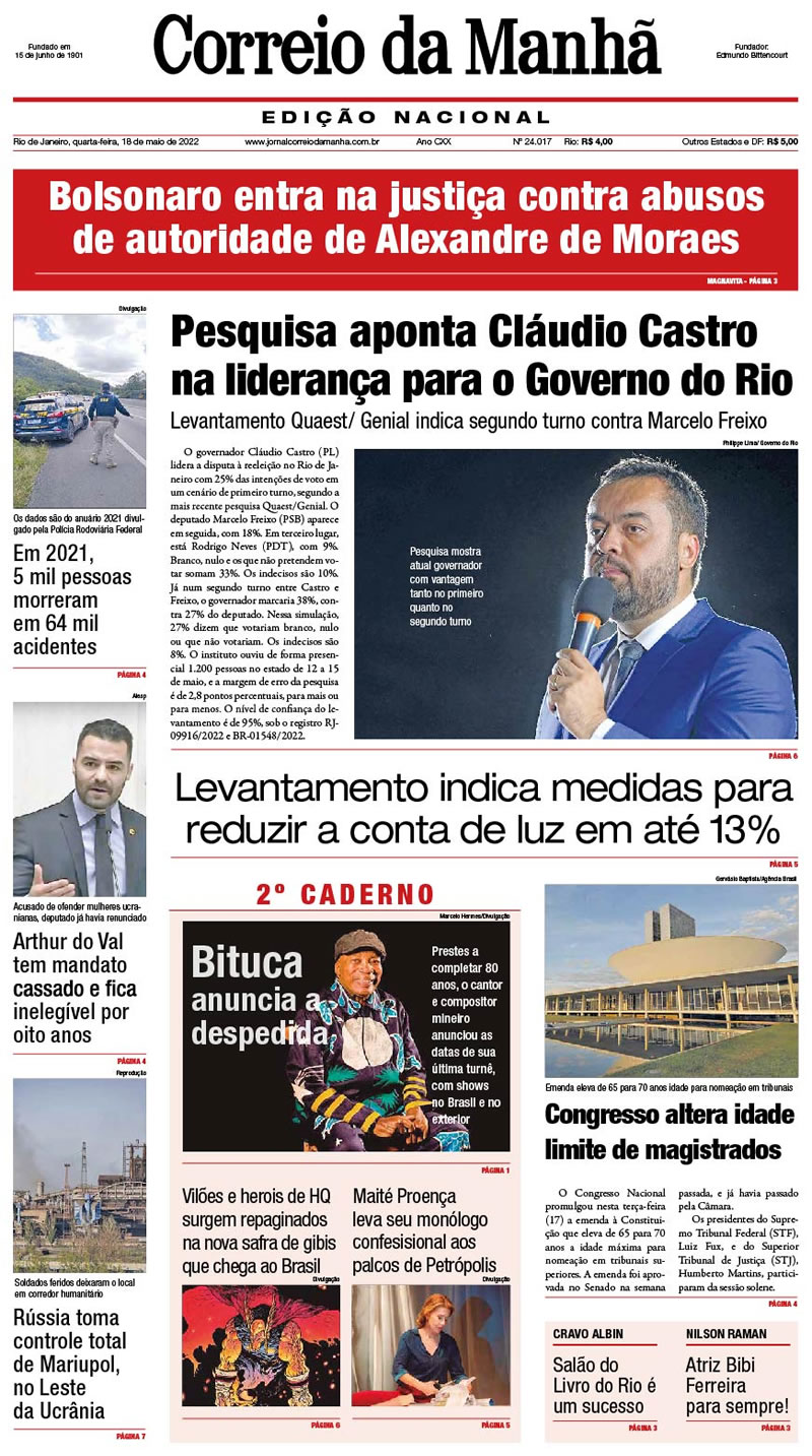 Jornal Correio da Manhã - 18 de maio de 2022 - Edição 24.017