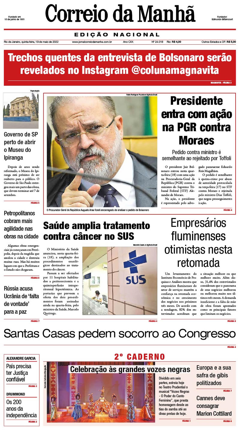Jornal Correio da Manhã - 19 de maio de 2022 - Edição 24.018