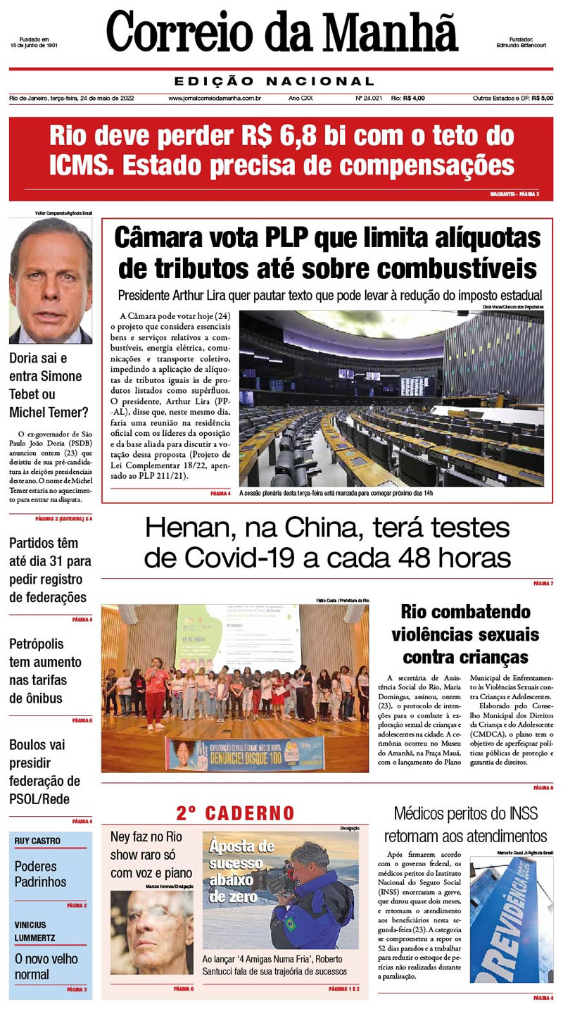 Jornal Correio da Manhã - 24 de maio de 2022 - Edição 24.021
