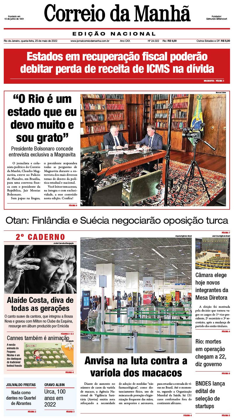 Jornal Correio da Manhã - 25 de maio de 2022 - Edição 24.022