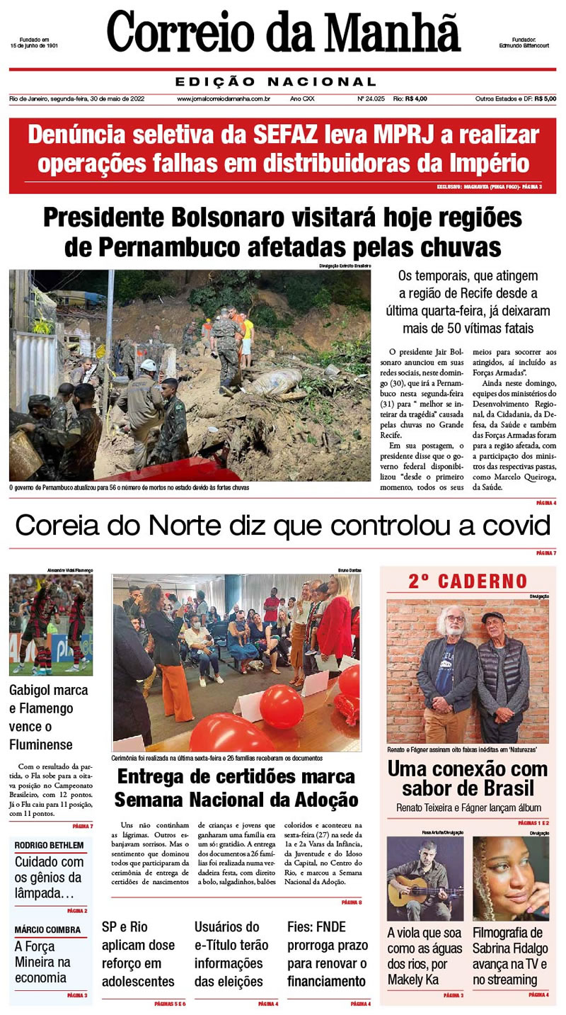 Jornal Correio da Manhã - 30 de maio de 2022 - Edição 24.025