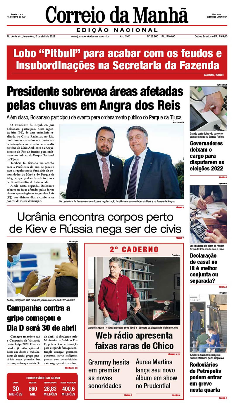 Jornal Correio da Manhã - 5 de abreil de 2022 - Edição 23.986